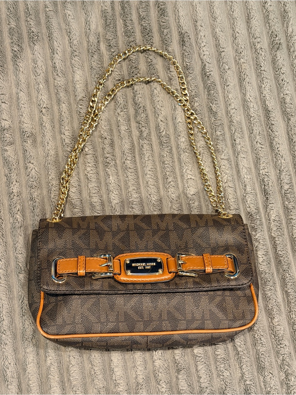 Michael Kors Brown Jet Set  Chain Shoulder Bag